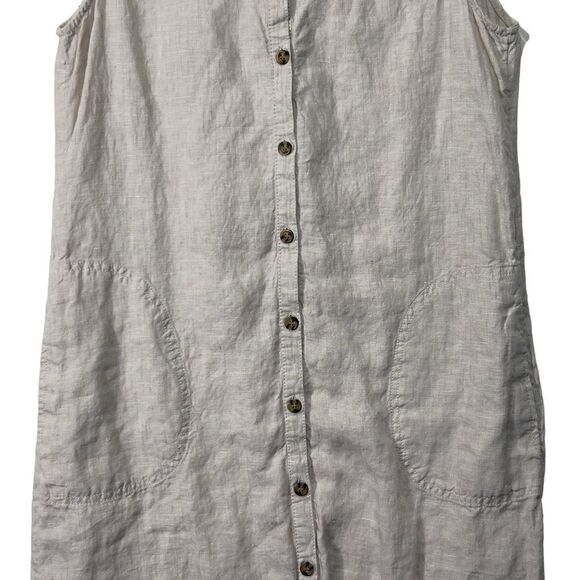 H by Halston Lightweight Linen Sleeveless Button Down Dress Size small - Picture 4 of 15